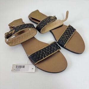 New! Zingara Stylish Black and Tan Sandals, Size 8